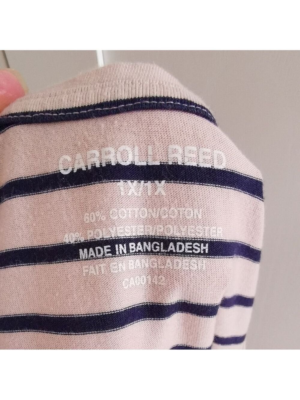 Carroll Reed Plus Size Top T-Shirt Navy Beige 1X - Picture 6 of 9